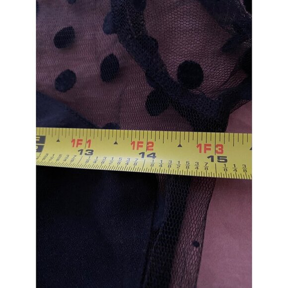 Black Polka Dot Mesh Long Sleeve Dress Coincidence & Chance Size S Polyester & V - Picture 6 of 10